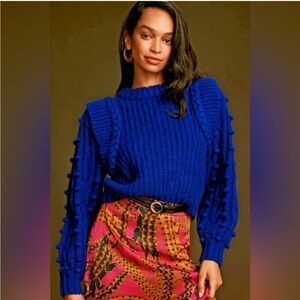 FARM Rio Royal Blue Textured Sweater
